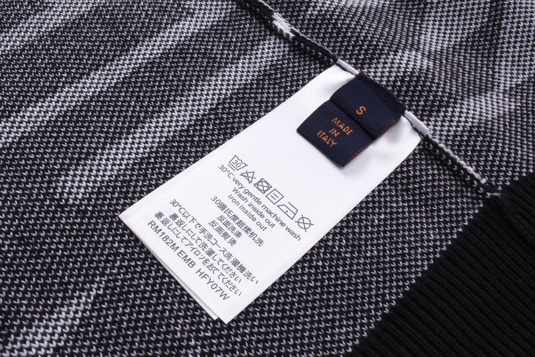 路易威登/Louis Vuitton 秋冬新款 黑白提花编织圆领毛衣