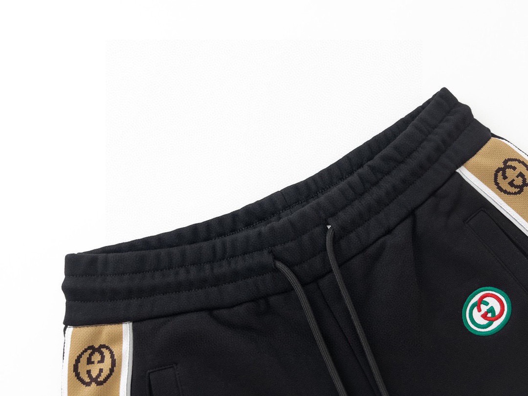 古驰/Gucci 秋冬新品 侧边字母织带反光条休闲长裤