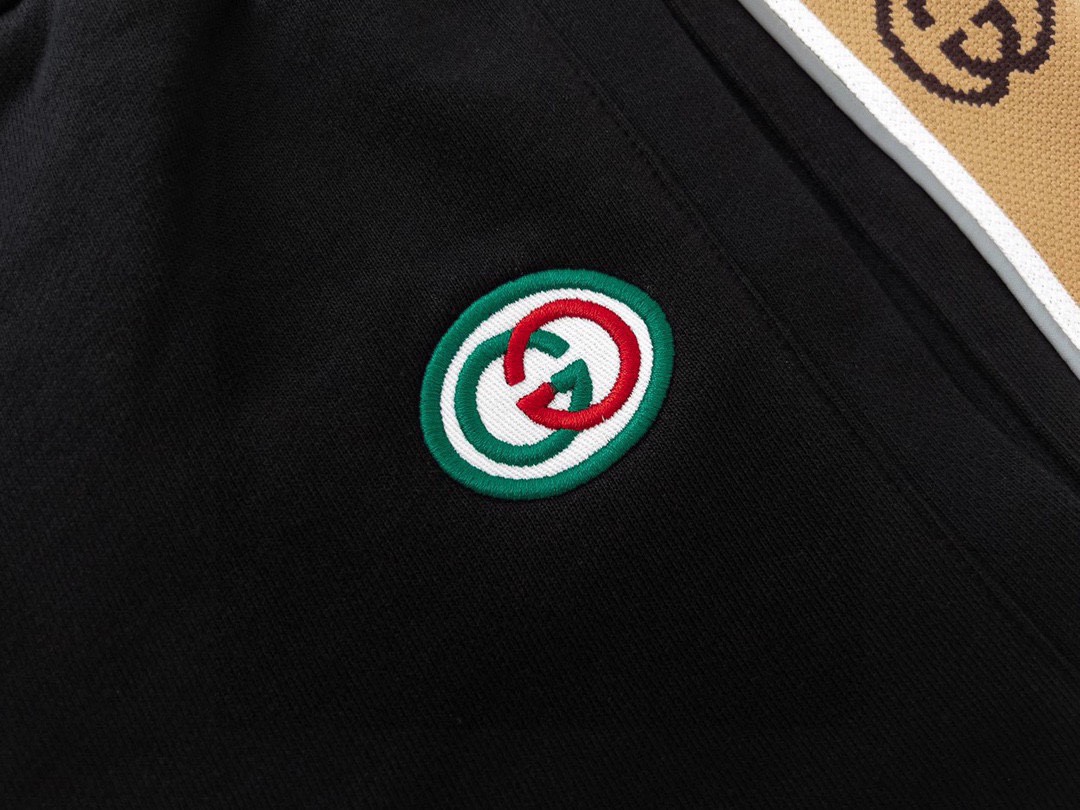 古驰/Gucci 秋冬新品 侧边字母织带反光条休闲长裤