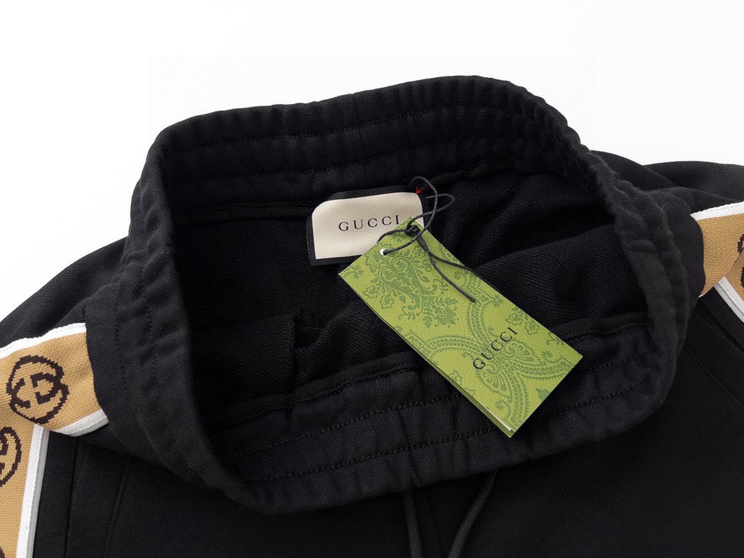 古驰/Gucci 秋冬新品 侧边字母织带反光条休闲长裤