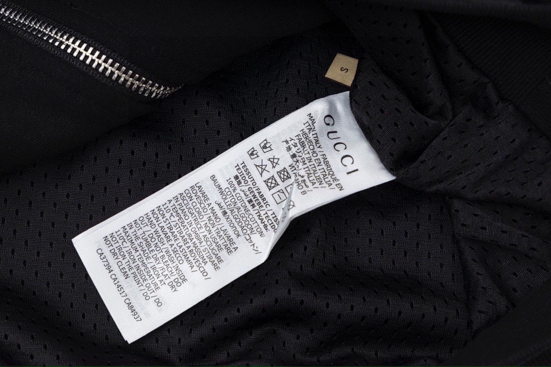 古驰/Gucci 秋冬新款口袋饰红绿条纹织带连帽外套