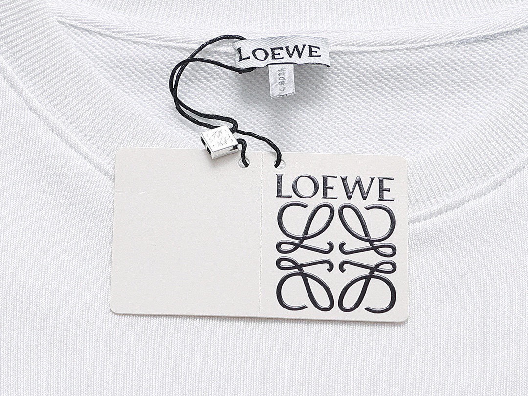 罗意威/Loewe 秋冬新品 粉色字母logo刺绣圆领卫衣