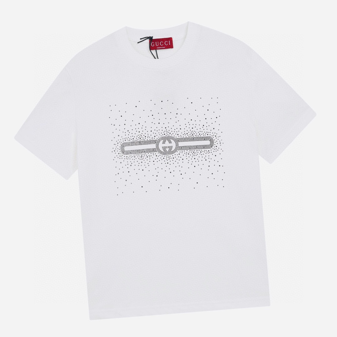 古驰/Gucci 夏季新品 经典腰带烫钻圆领短袖T恤