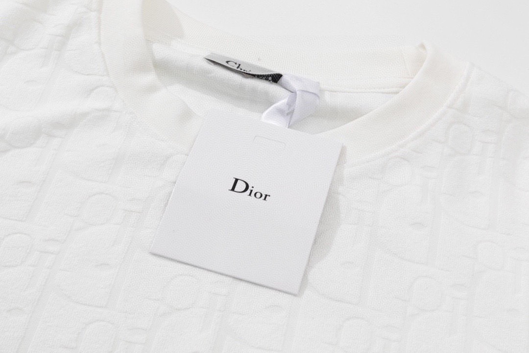 迪奥/Dior 夏季新款 经典满身字母暗纹提花圆领短袖T恤