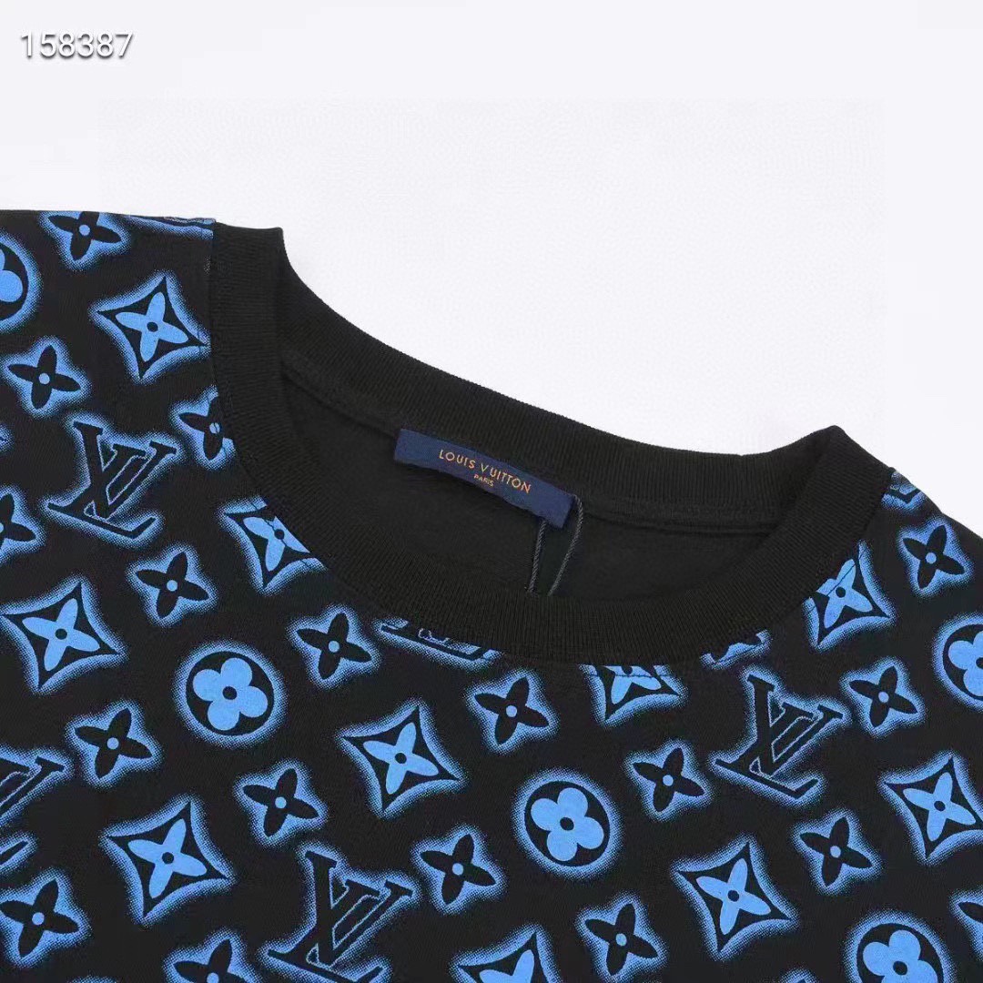路易威登/Louis Vuitton 夏季新款 老花满印圆领短袖T恤