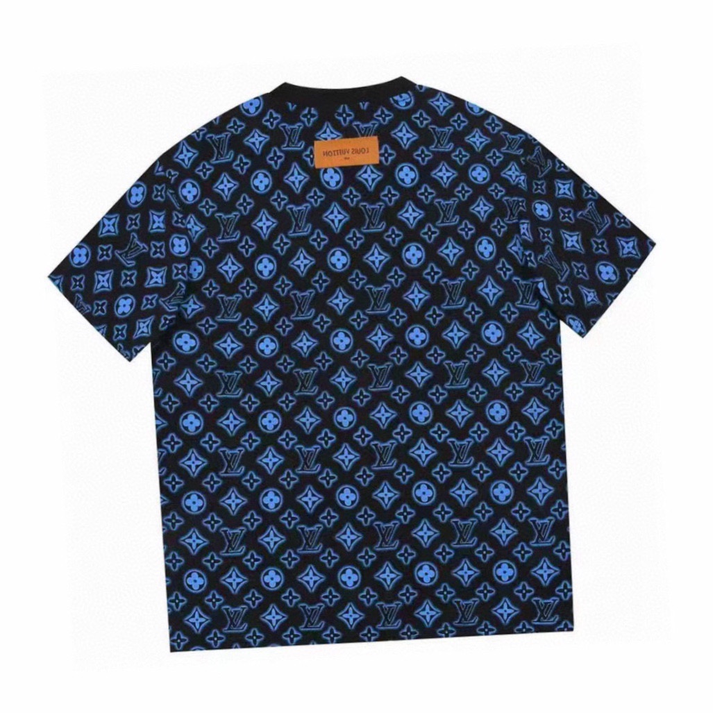 路易威登/Louis Vuitton 夏季新款 老花满印圆领短袖T恤