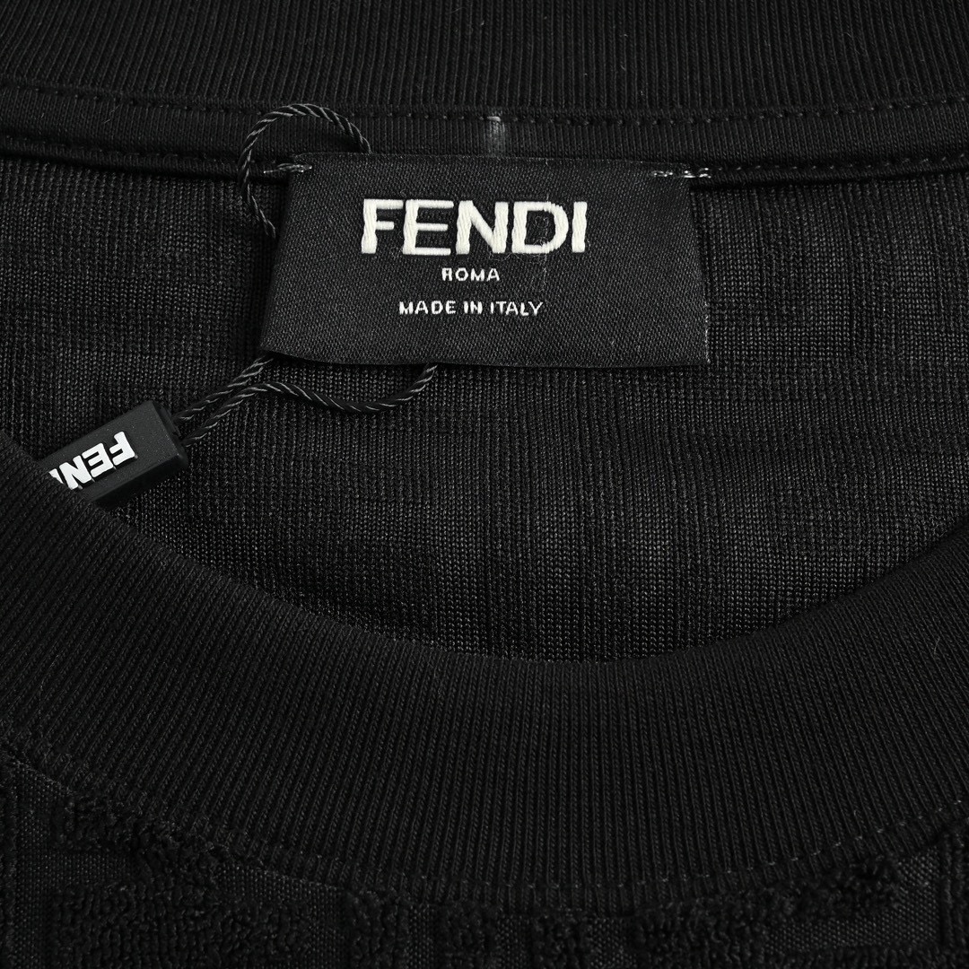 芬迪/Fendi 夏季新款 双F纹毛巾面料提花圆领短袖T恤
