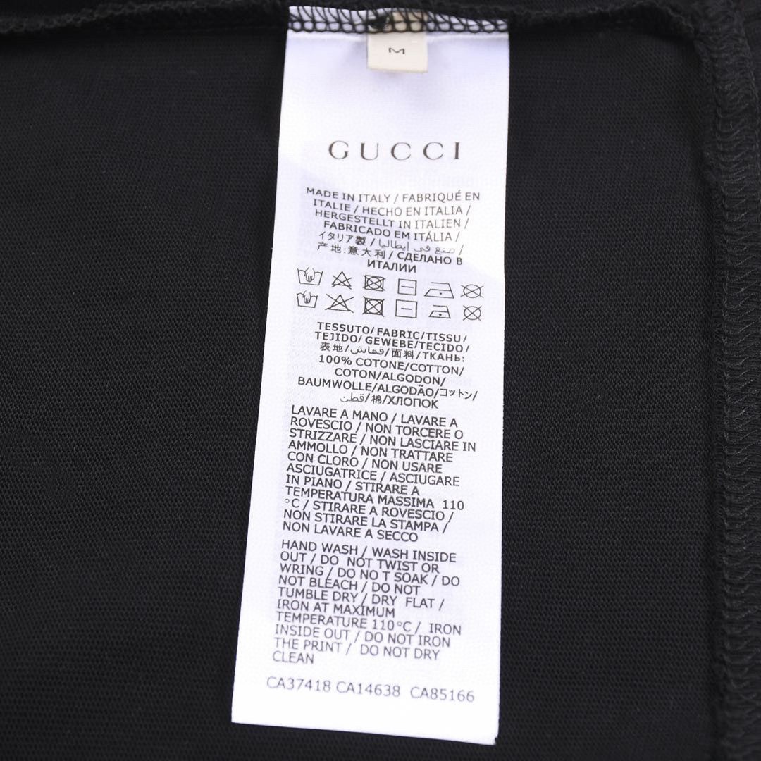 古驰/Gucci 夏季新款 红黄绿三色刺绣字母圆领短袖T恤