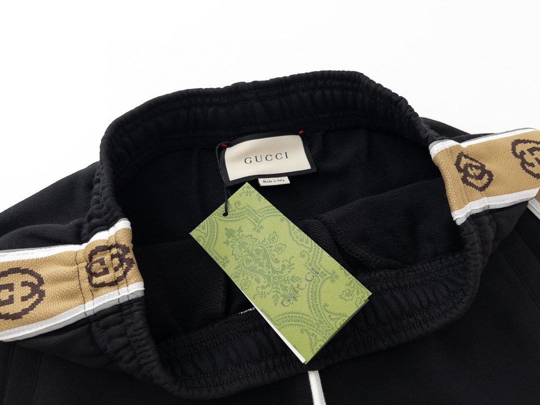 古驰/Gucci 夏季新款侧边反光织带休闲短裤两侧经典品牌logo