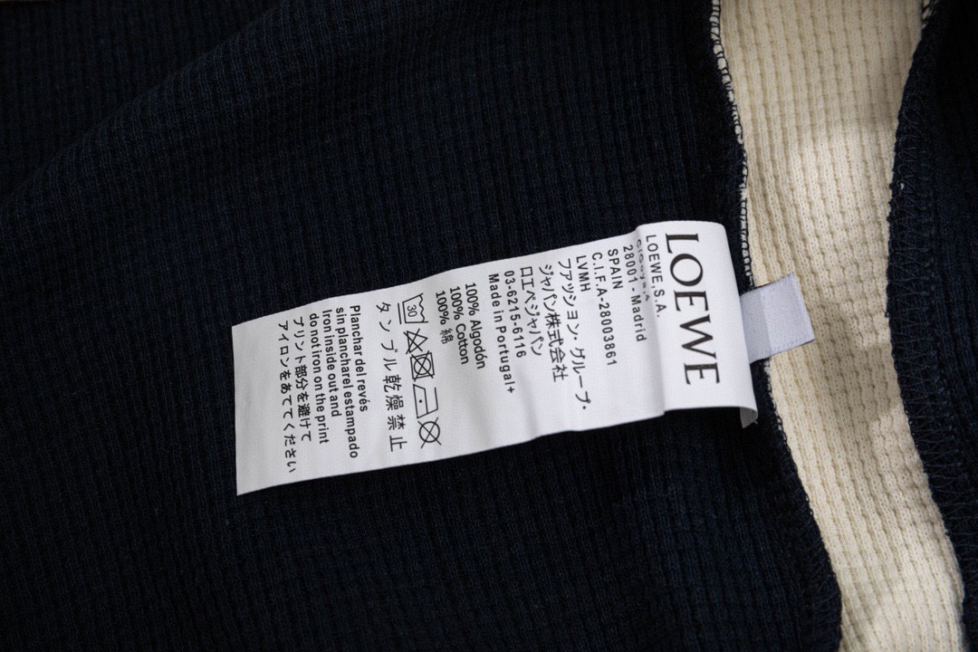 罗意威/Loewe 夏季新品徽标刺绣拼色华夫格休闲短裤