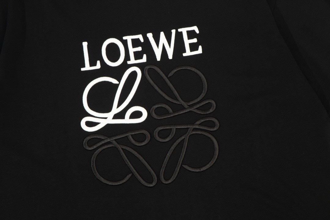罗意威/Loewe 夏季新款撞色刺绣字母logo圆领短袖T恤