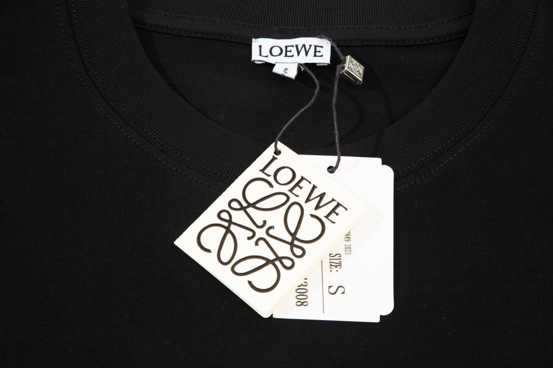 罗意威/Loewe 夏季新款撞色刺绣字母logo圆领短袖T恤