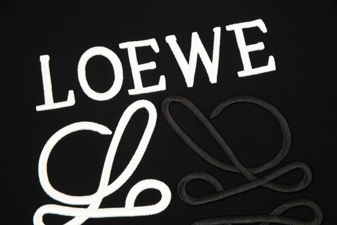 罗意威/Loewe 夏季新款撞色刺绣字母logo圆领短袖T恤