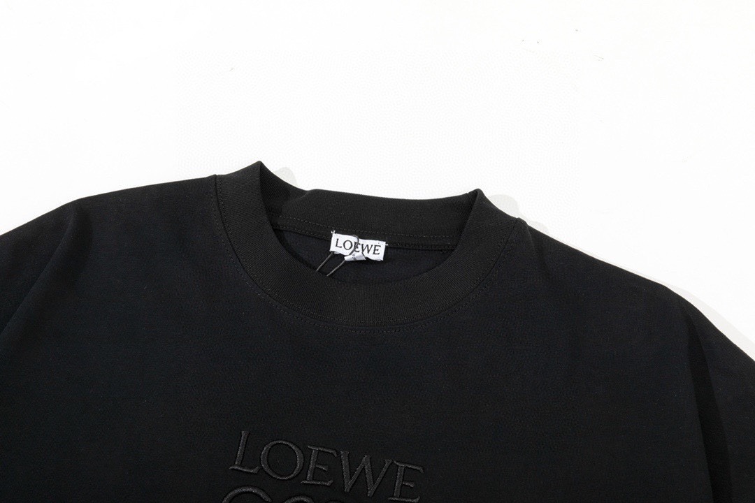 罗意威/Loewe 夏季新款纯色刺绣圆领短袖T恤