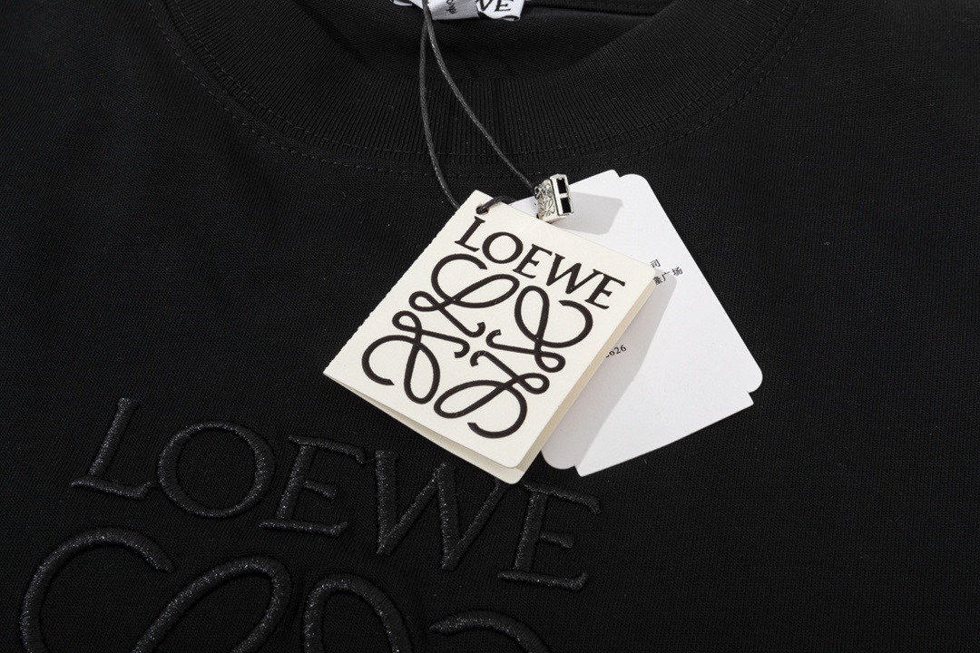 罗意威/Loewe 夏季新款纯色刺绣圆领短袖T恤
