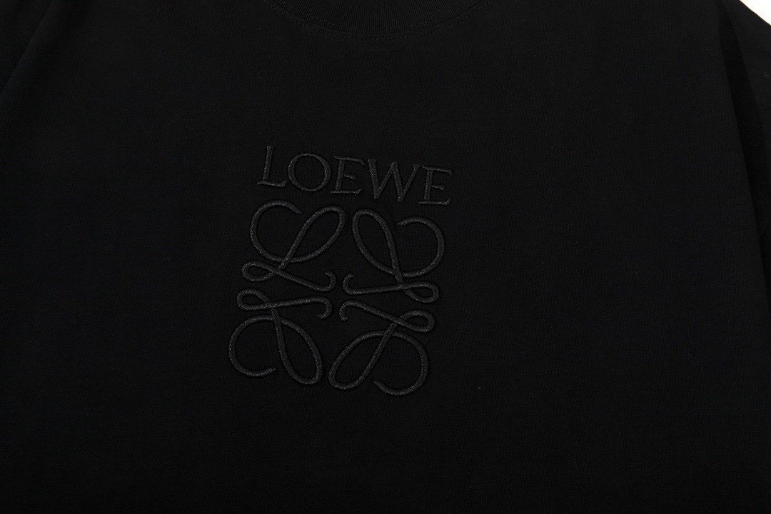 罗意威/Loewe 夏季新款纯色刺绣圆领短袖T恤