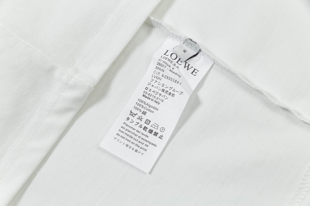 罗意威/Loewe 夏季新款火焰口袋刺绣刺绣圆领短袖T恤