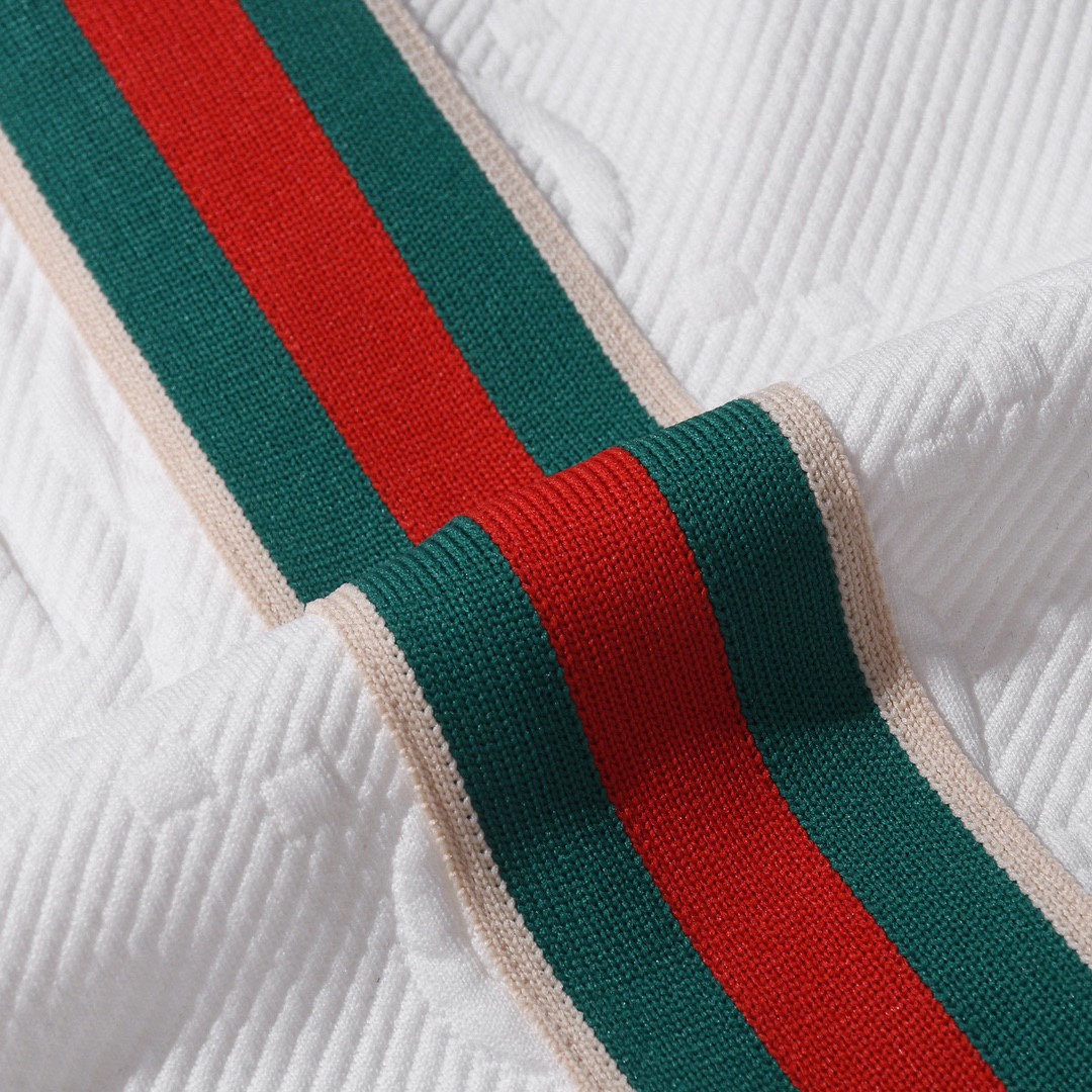 古驰/Gucci 夏季新款 提花字母拼接红绿织带休闲短裤