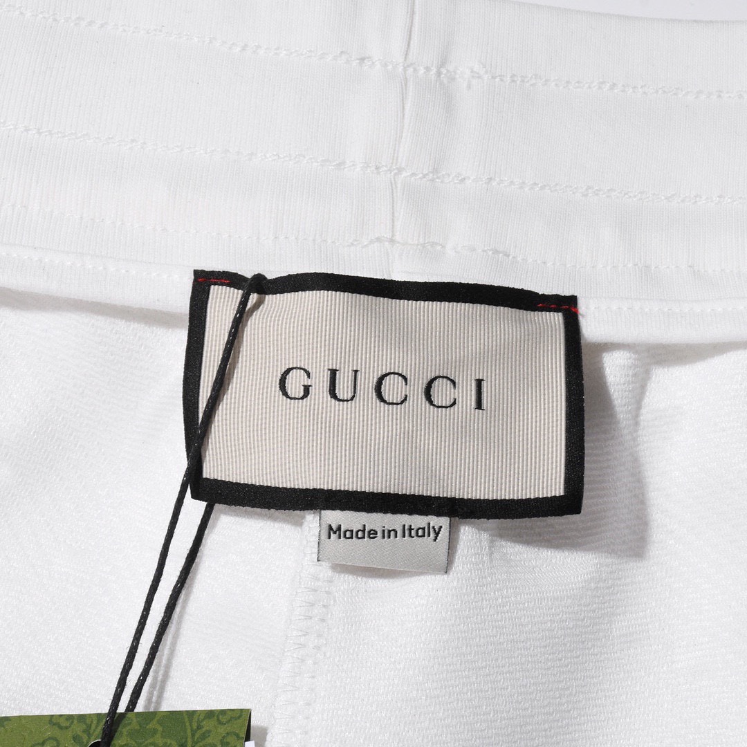 古驰/Gucci 夏季新款 提花字母拼接红绿织带休闲短裤