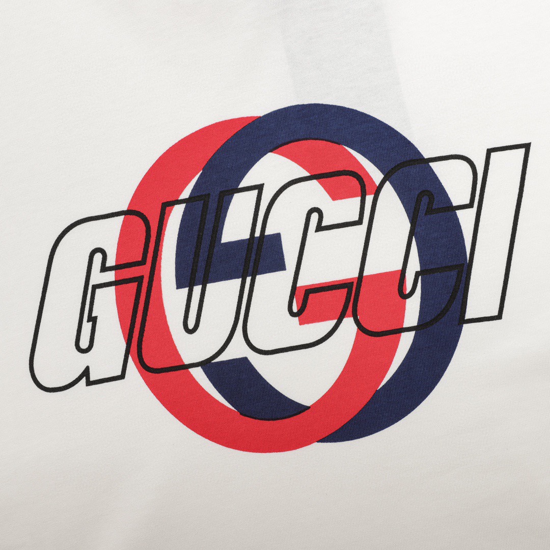 古驰/Gucci 夏季新款红蓝双G字母印花圆领短袖T恤