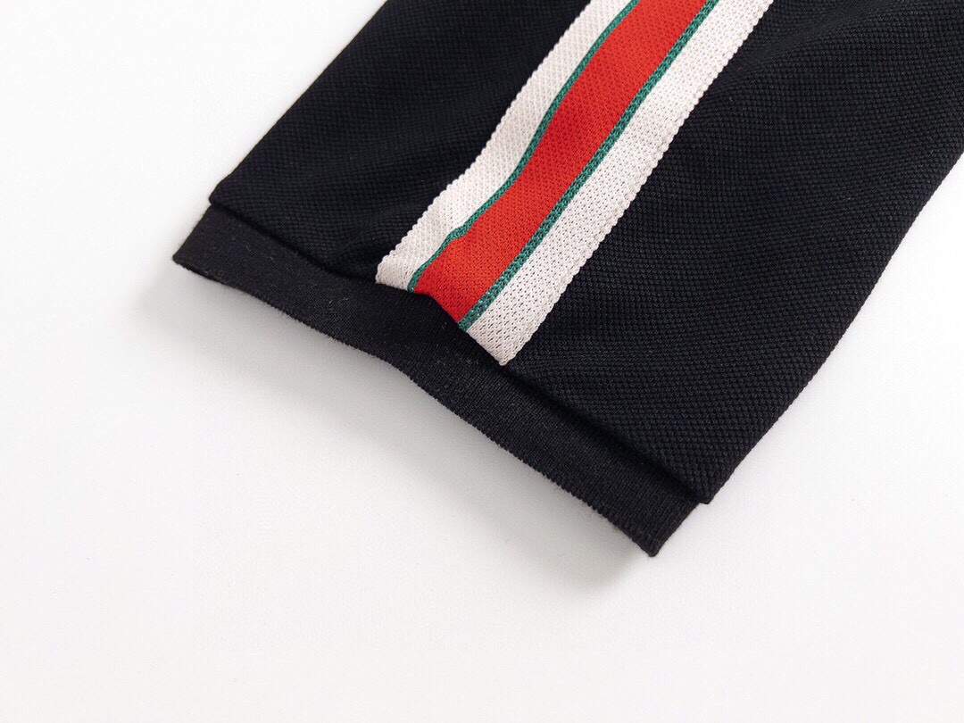 古驰/Gucci 夏季新款 肩膀红绿字母织带polo衫翻领短袖T恤