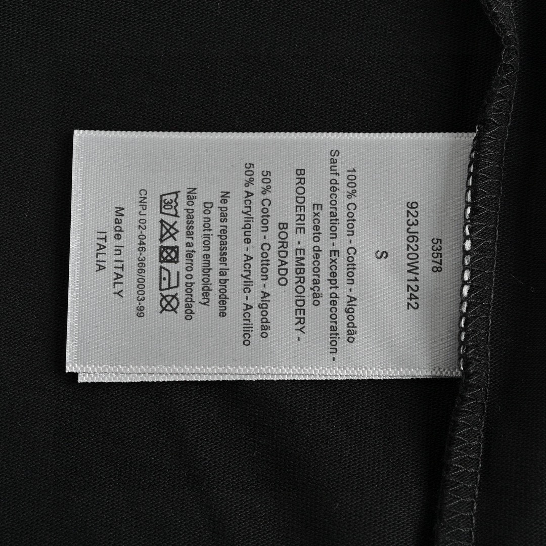 迪奥/Dior 夏季新款 老花字母贴布圆领短袖T恤