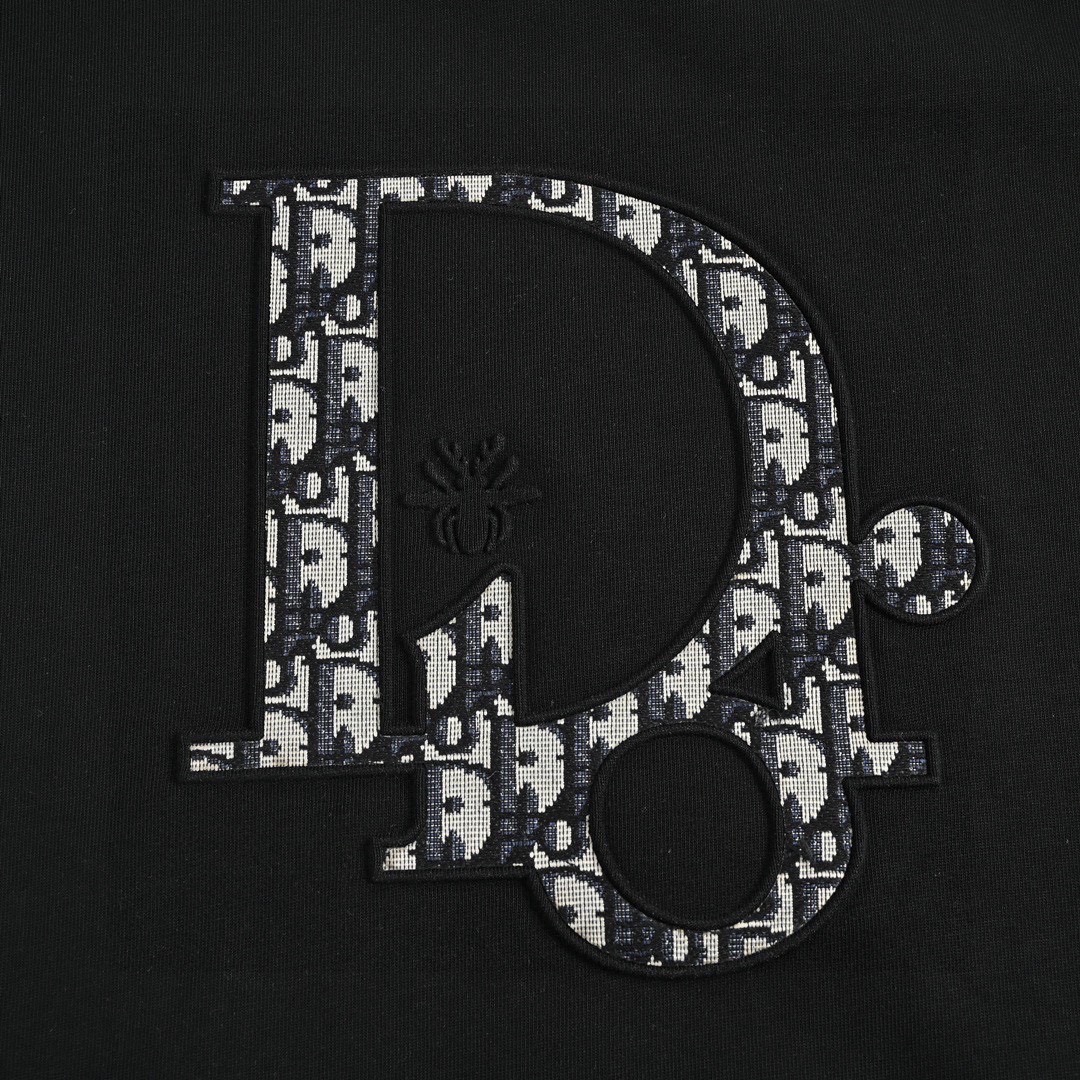 迪奥/Dior 夏季新款 老花字母贴布圆领短袖T恤