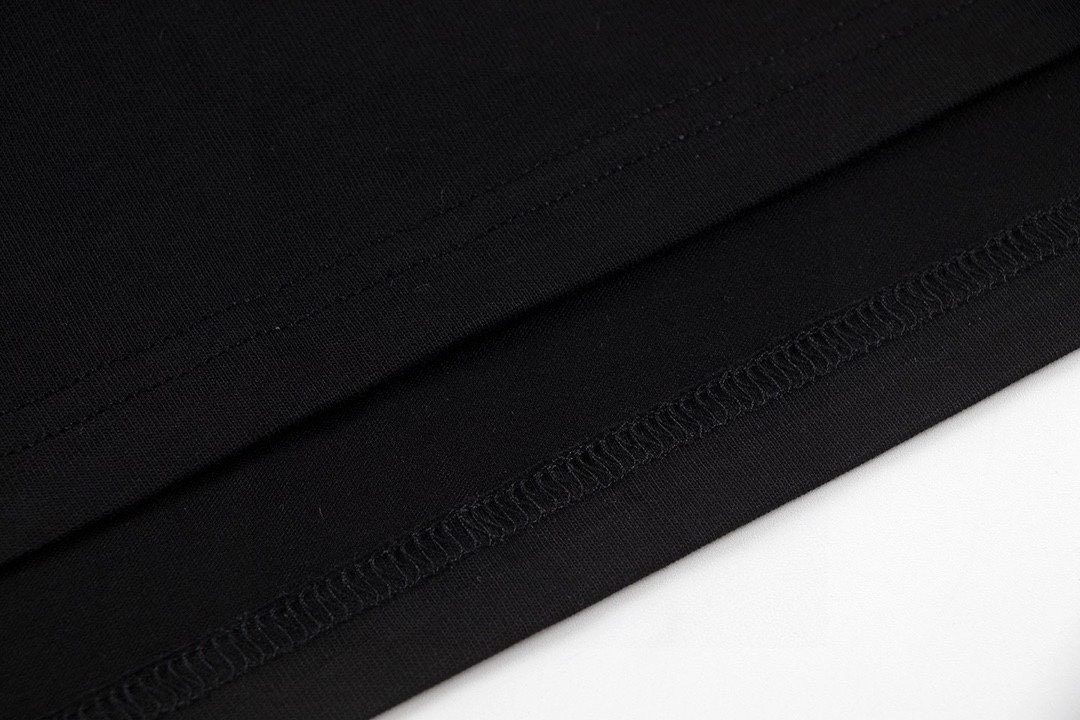 古驰/Gucci 夏季新款 简约字母流苏刺绣圆领短袖T恤 黑色