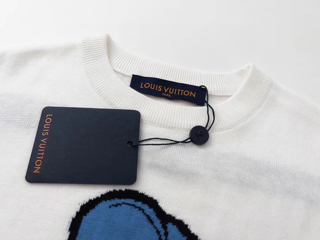 路易威登/Louis Vuitton 夏季新品 卡通人物针织圆领短袖 白色