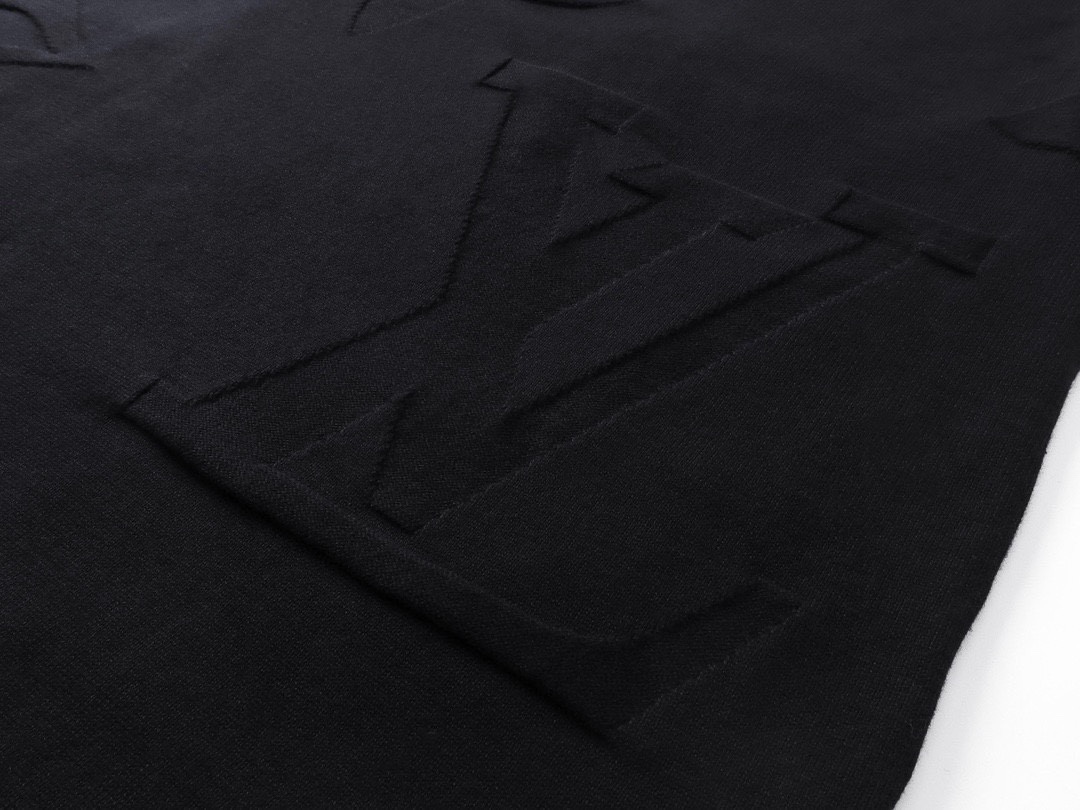 路易威登/Louis Vuitton 夏季新款 压花针织圆领短袖 黑色