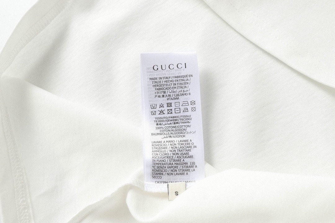 古驰/Gucci 夏季新款 前后字母字母刺绣圆领短袖T恤 白色