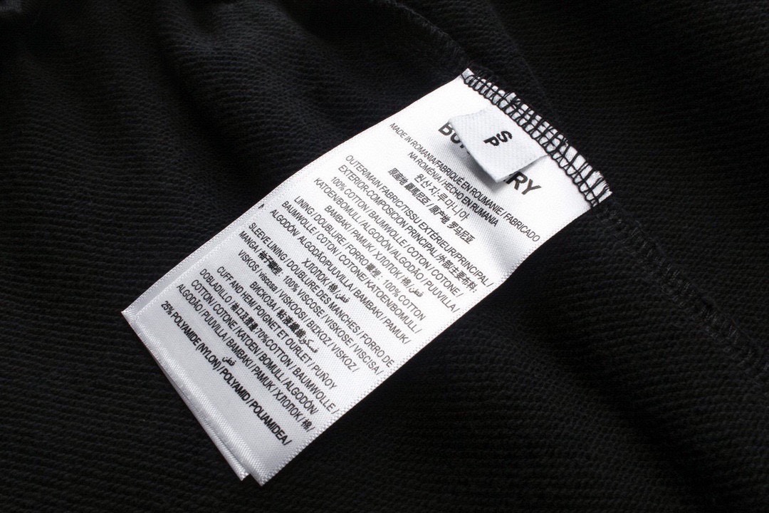 巴宝莉/Burberry 夏季新款 经典字母刺绣休闲短裤 黑色