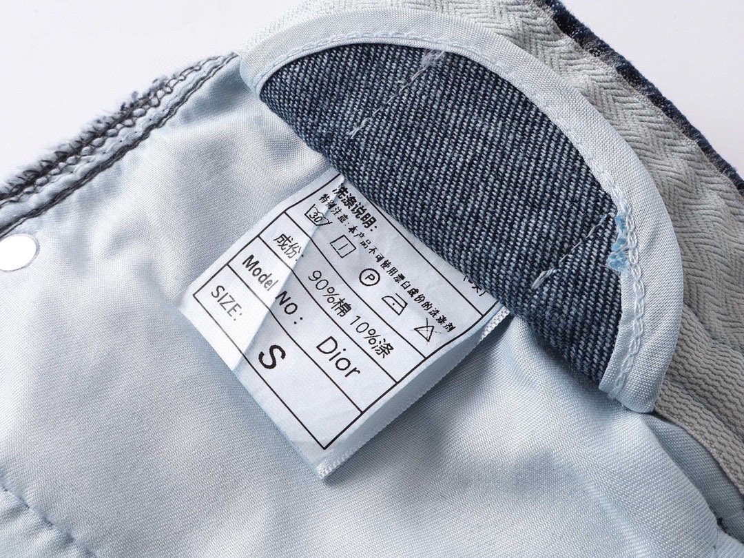 迪奥/Dior 夏季新款 老花字母做旧牛仔短裤 半松紧牛仔裤