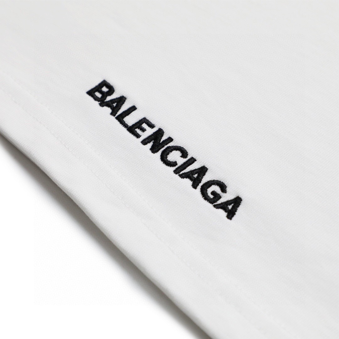 巴黎世家/Balenciaga 夏季新款 爱心手抄刺绣圆领短袖T恤