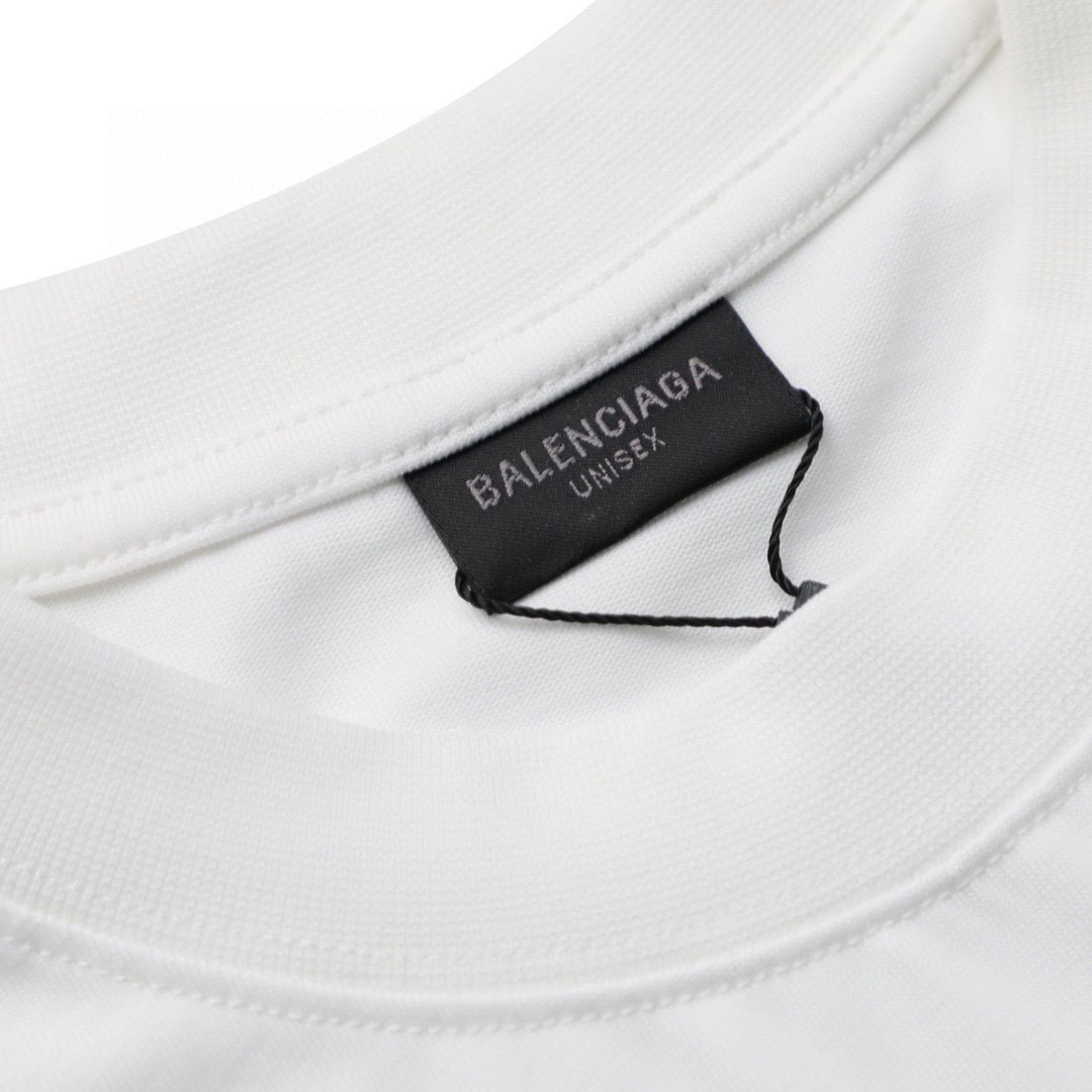 巴黎世家/Balenciaga 夏季新款 爱心手抄刺绣圆领短袖T恤