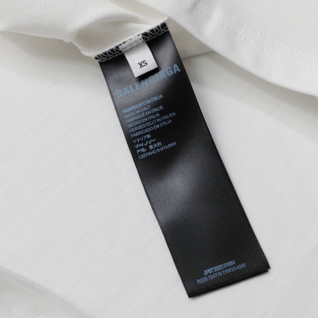 巴黎世家/Balenciaga 夏季新款 爱心手抄刺绣圆领短袖T恤