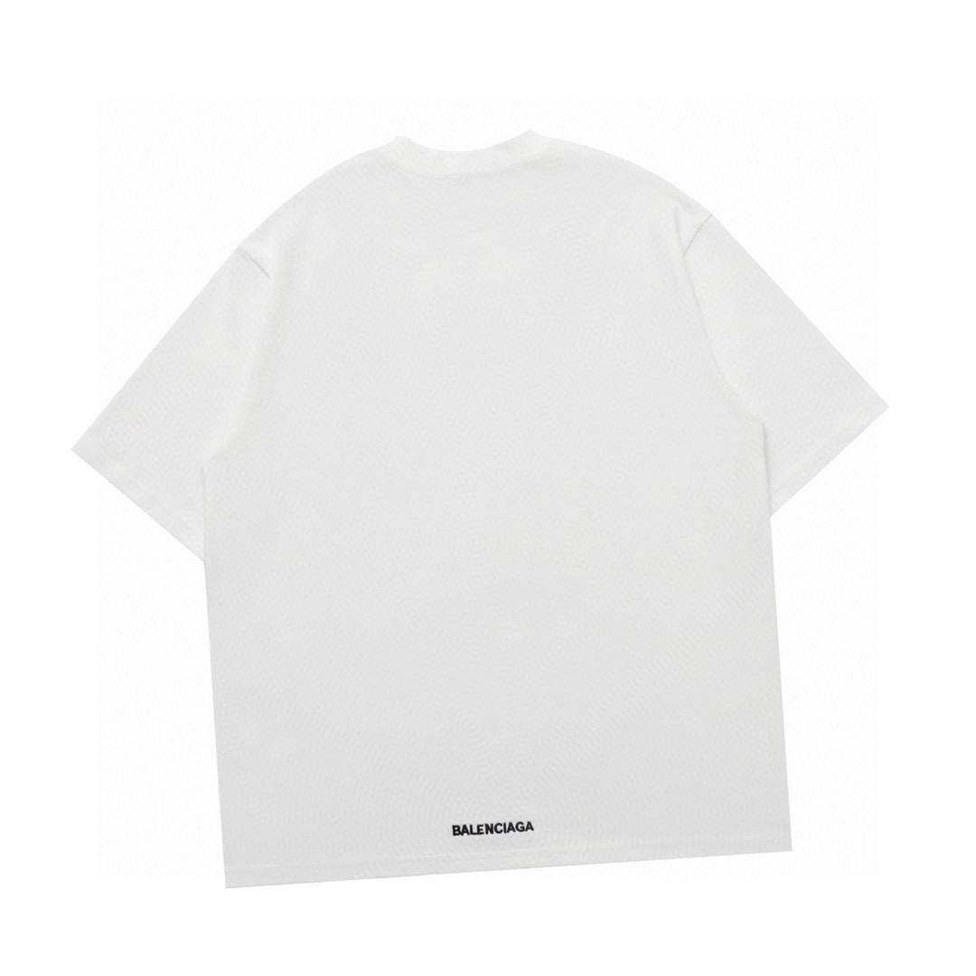 巴黎世家/Balenciaga 夏季新款 爱心手抄刺绣圆领短袖T恤