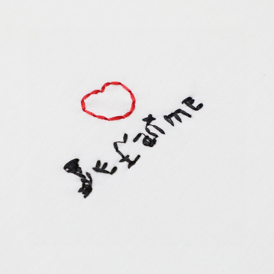 巴黎世家/Balenciaga 夏季新款 爱心手抄刺绣圆领短袖T恤