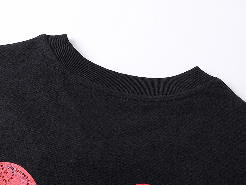 古驰/Gucci 夏季新品 蛇年限定烫钻刺绣字母圆领短袖T恤 黑色/白色