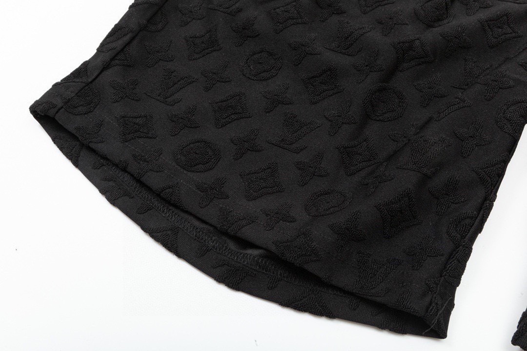 路易威登/Louis Vuitton 夏季新款 老花提花休闲短裤 黑色/白色