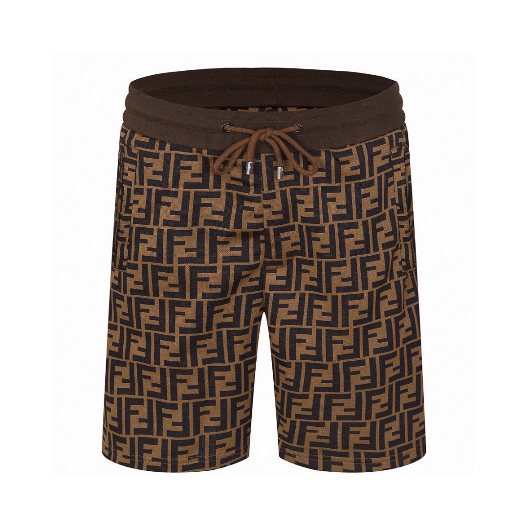 芬迪/Fendi 夏季新款 老花提花休闲短裤 卡其色