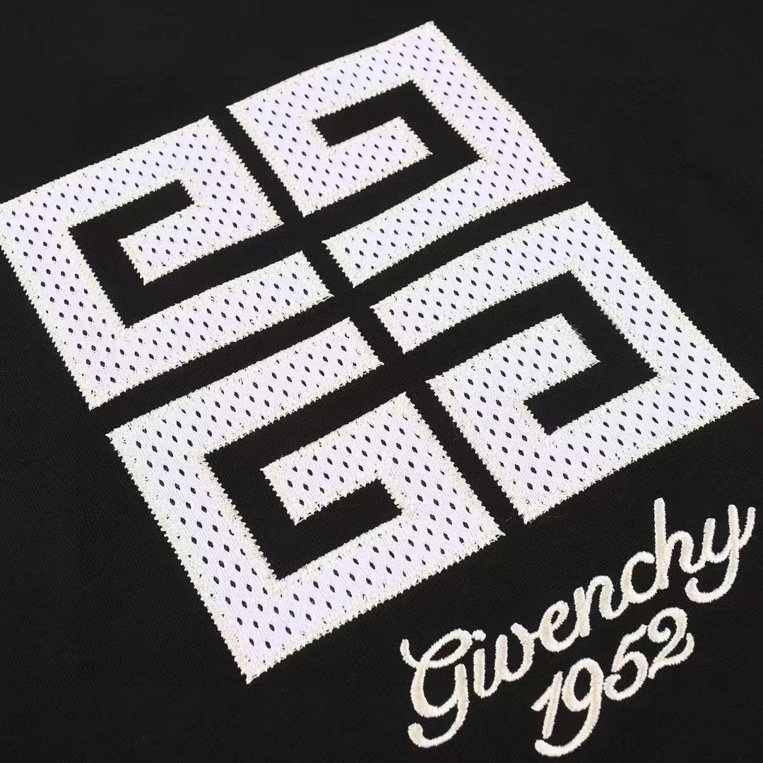 纪梵希/Givenchy 夏季新款 网布刺绣字母圆领短袖T恤