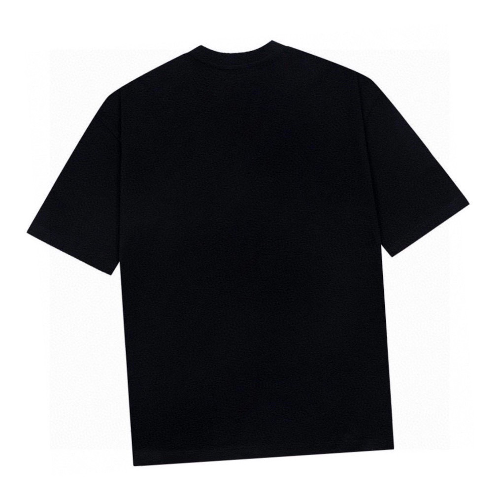 罗意威/Loewe 夏季新款 皮标口袋logo圆领短袖T恤 黑色/杏色