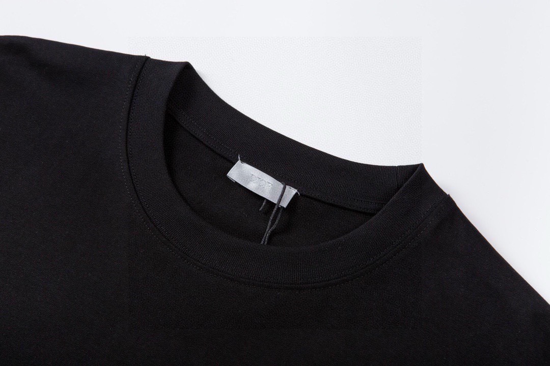 迪奥/Dior 夏季新款 老花贴布口袋圆领短袖T恤 黑色