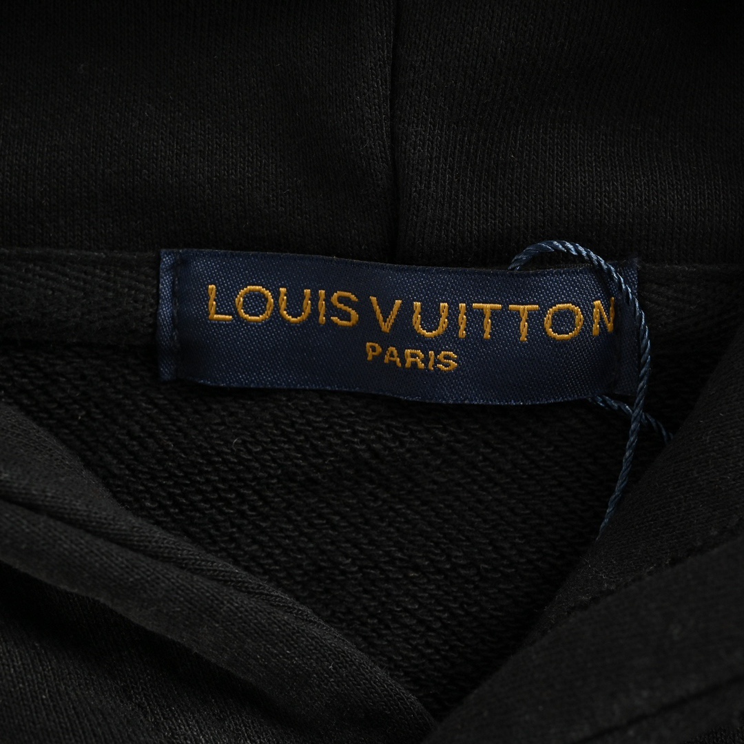 路易威登/Louis Vuitton 秋冬新款 做旧激光烧花贴布绣连帽卫衣