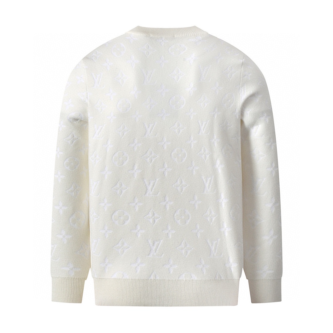 路易威登/Louis Vuitton 秋冬新款 提花针织圆领毛衣 黑色/白色