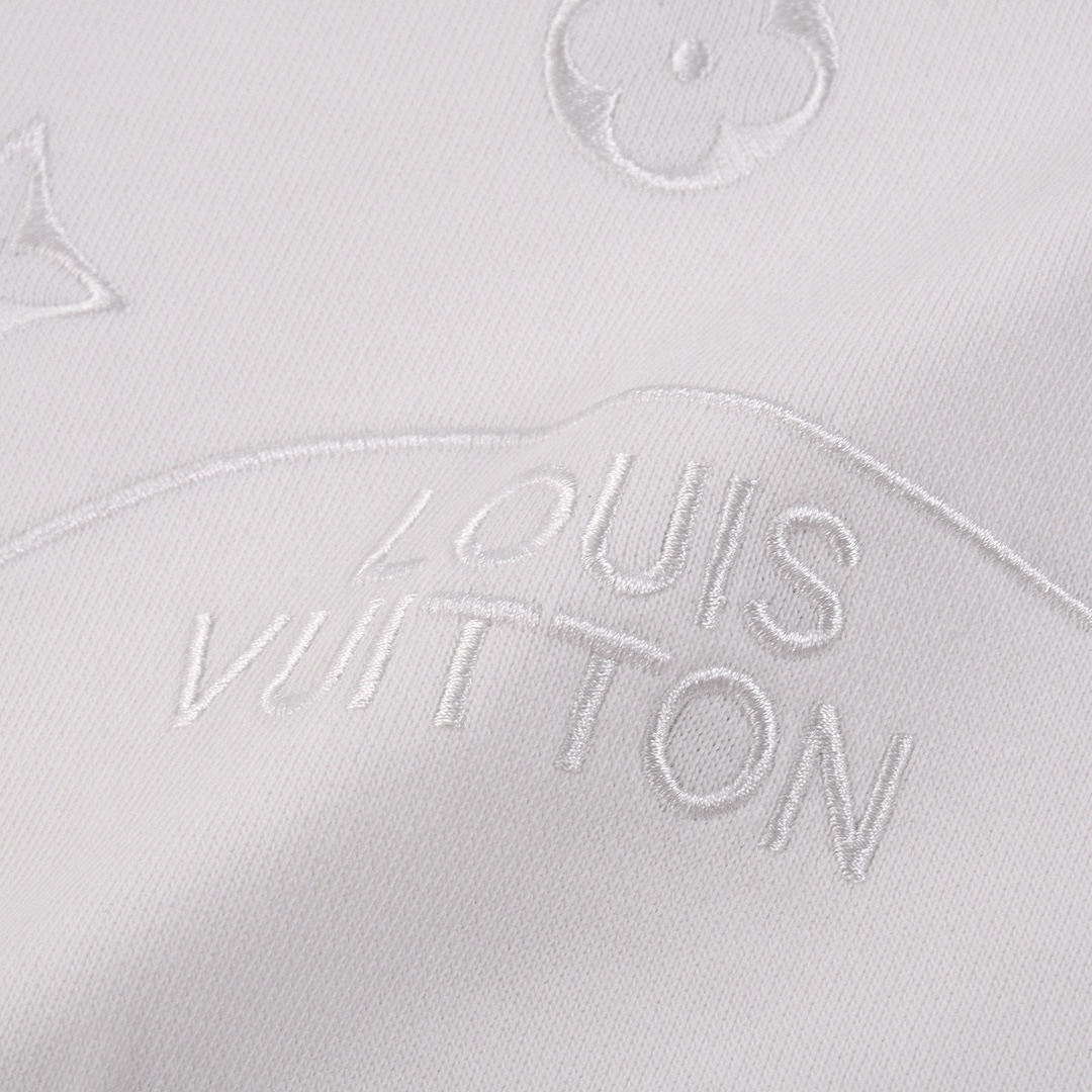 路易威登/Louis Vuitton 秋冬新款 半身老花刺绣连帽卫衣