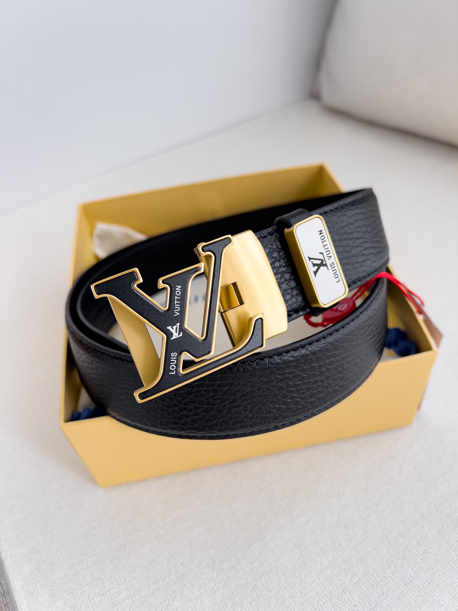 Louis Vuitton Belts Customize The Best Replica
 Lychee Pattern Gold Hardware Cowhide Genuine Leather