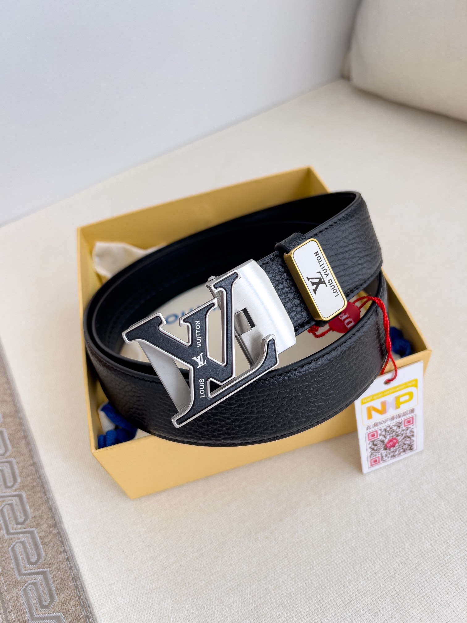 Louis Vuitton Belts Luxury Fashion Replica Designers
 Lychee Pattern Steel Buckle Cowhide Genuine Leather