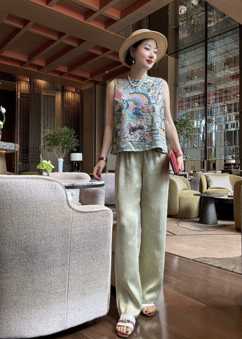 Women's High-Waisted Wide Leg Tencel Culottes Loose Fit Casual Trousers 1 Women's High-Waisted Wide Leg Tencel Culottes Loose Fit Casual Trousers